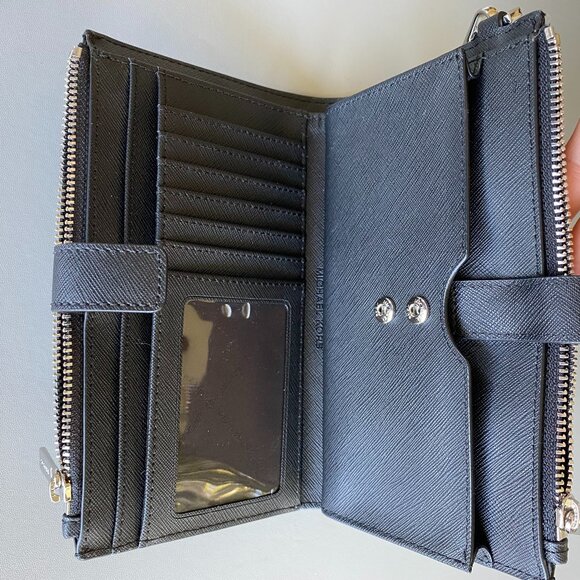 Michael Kors Saffiano Leather Dbl Zip Wallet Wristlet - Picture 4 of 13